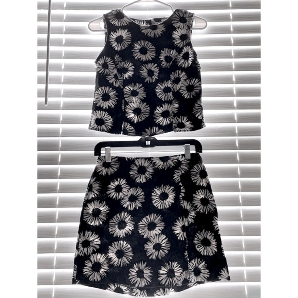 HeartSoul Vintage Floral Skirt Set - Black / White